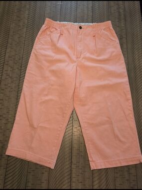 Lee Coral Pink Cotton Shorts with Floral Waistband